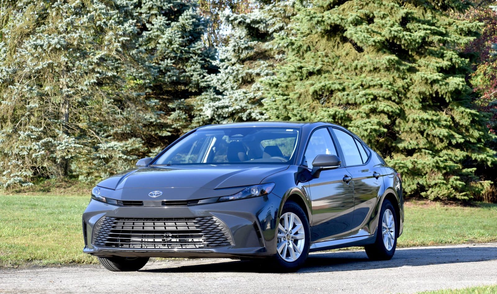 Gray Toyota Camry sedan from the FAJ Rentals fleet, Detroit